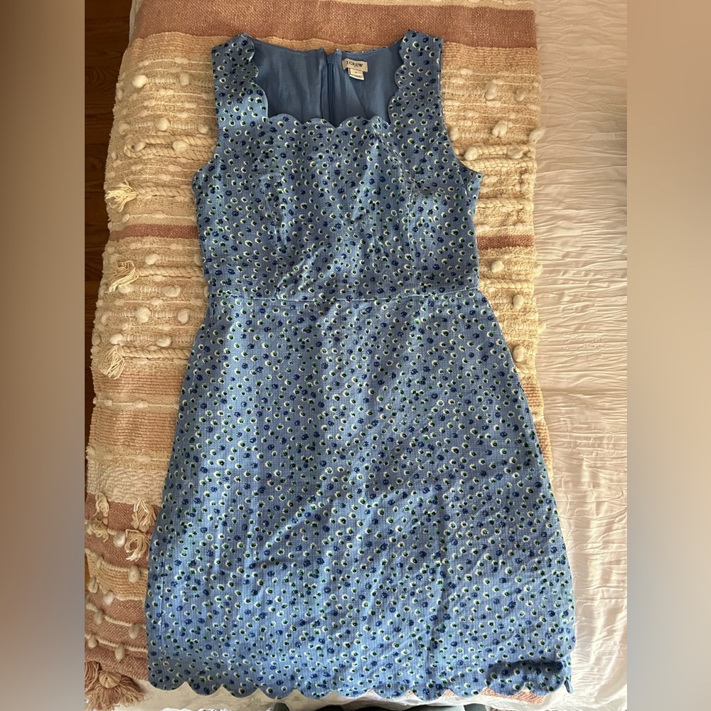 J Crew scalloped hem dress